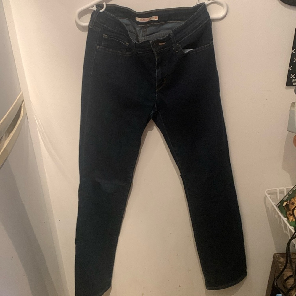 Gorgeous dark Blue Levis 701 Straight Cut Blue Jeans SZ 30 😍🔥